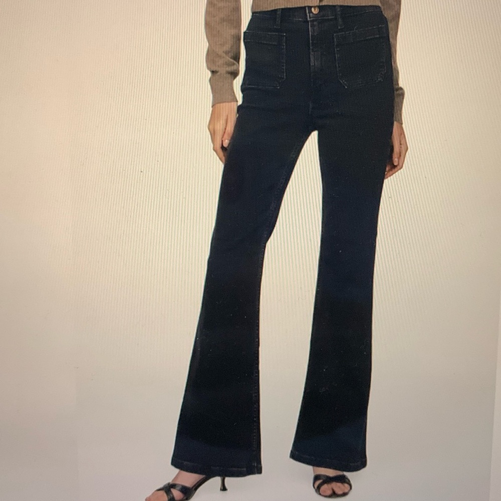 Gap flare high rise stretch absolute black size 25